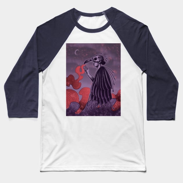 Smoke Bird Baseball T-Shirt by TiaBenta